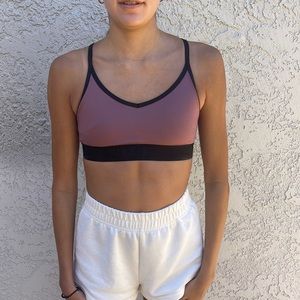 Pink sports bra
